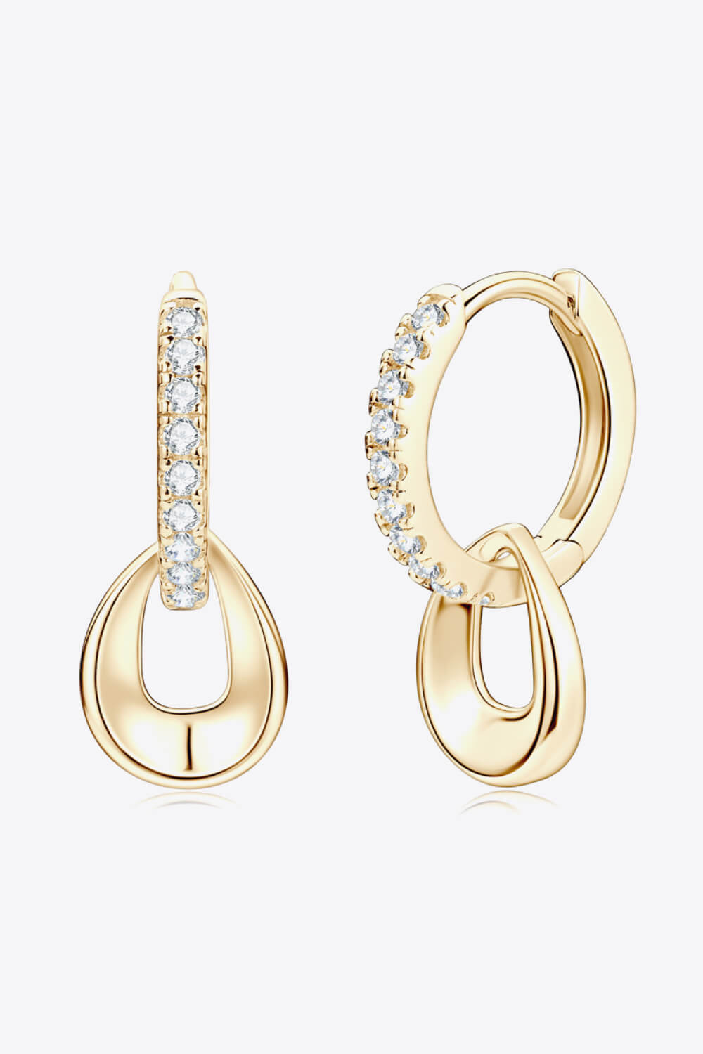 925 Sterling Silver Moissanite Double Hoop Earrings | Earrings Daverri Fashions