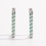 925 Sterling Silver Inlaid Zircon Earrings | Earrings Daverri Fashions