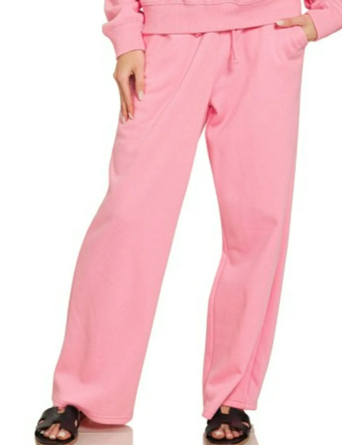 Zenana Fleece Long Sleeve Top and Sweatpants Set | Loungewear Sets Daverri Fashions