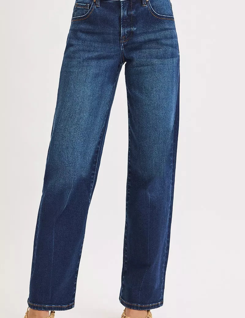 DARK RISEN Mid Rise Wide Baggy Jeans | Jeans Daverri Fashions