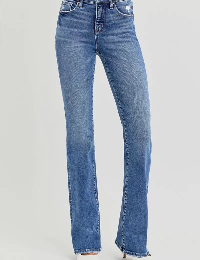 DARK RISEN Full Size Tummy Control High Rise Straight Jeans Plus Size | Jeans Daverri Fashions