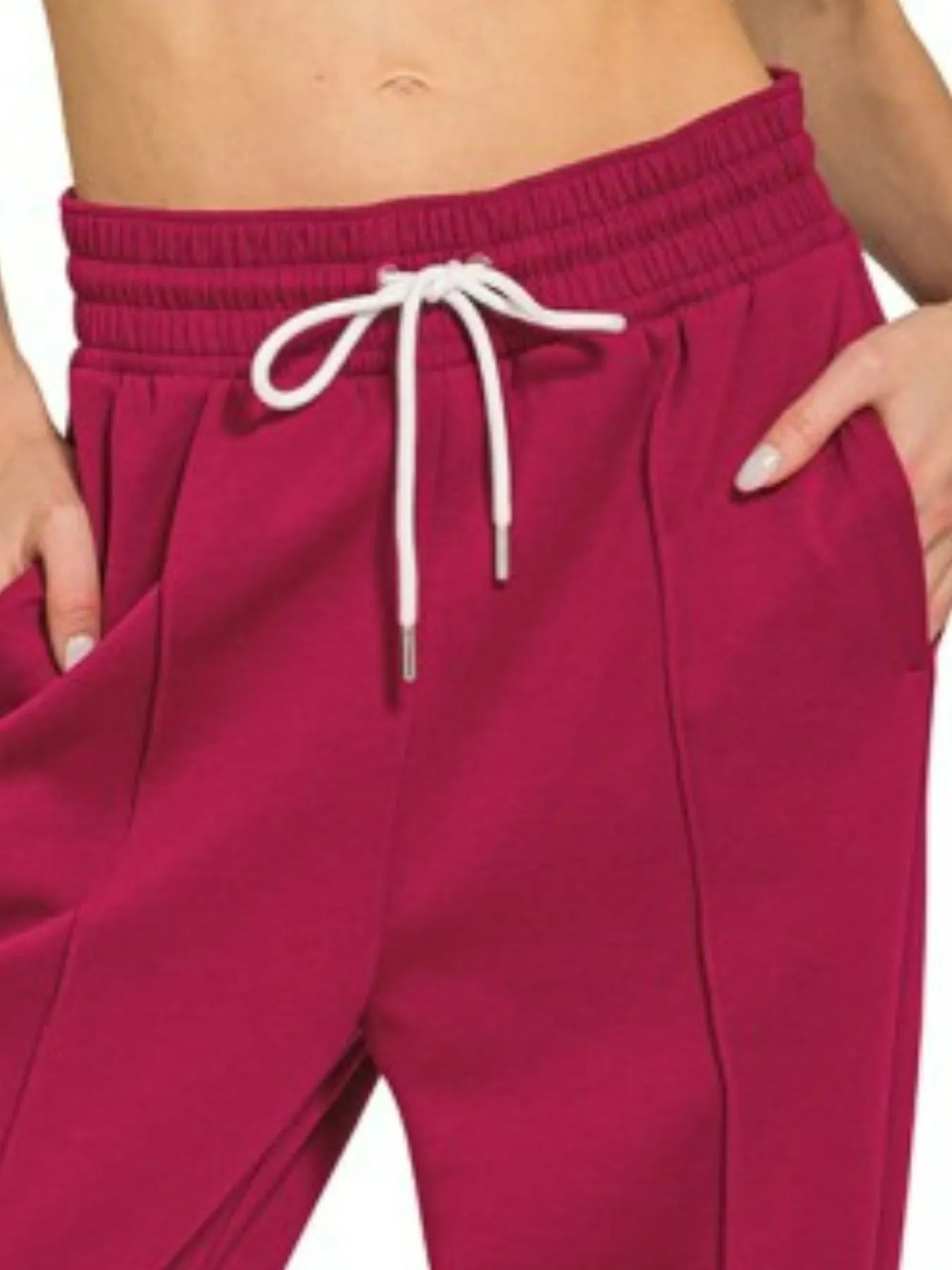 Zenana Drawstring Scuba Sweatpants with Pockets Cabernet | Sweatpants Daverri Fashions
