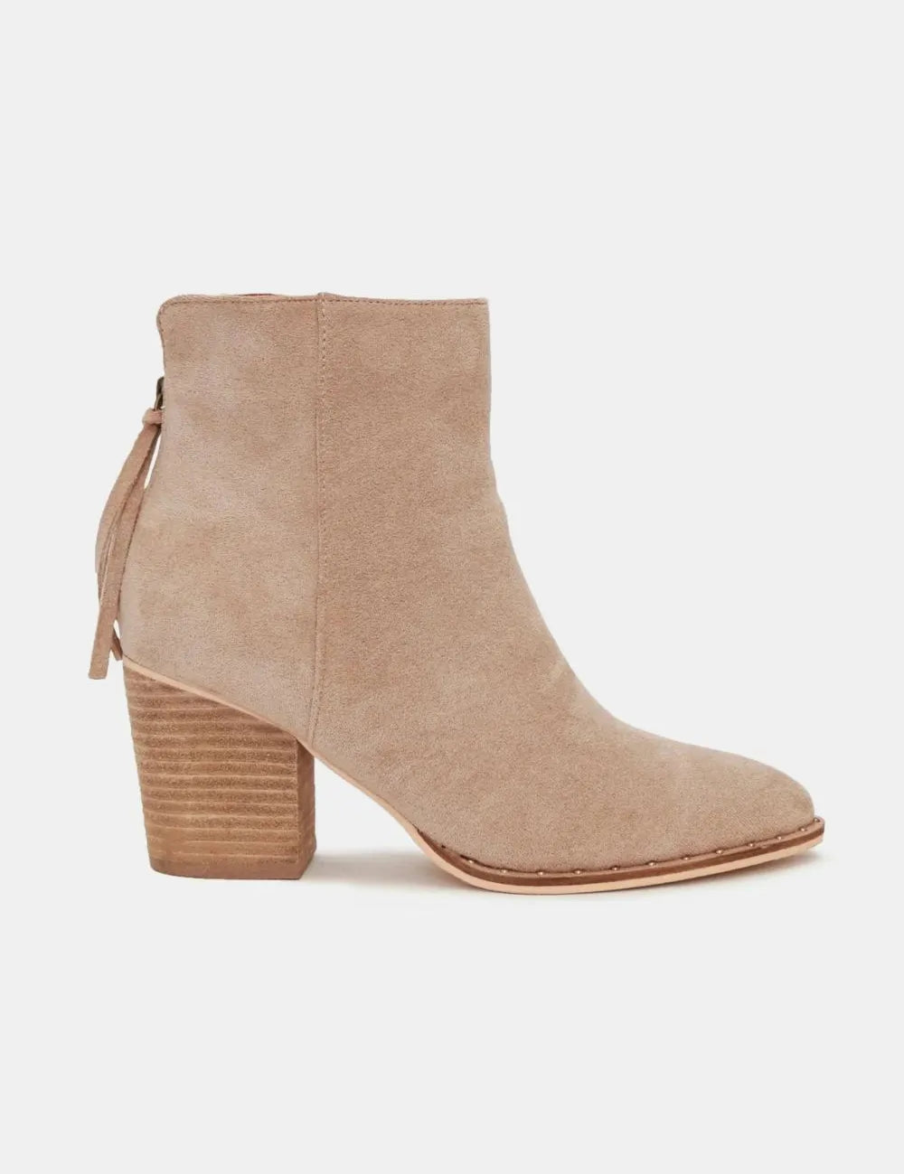 Taupe Beast Fashion Suede Point Toe Ankle Booties | Boots Daverri Fashions