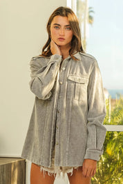 BiBi Button Up Corduroy Shacket | Shackets Daverri Fashions
