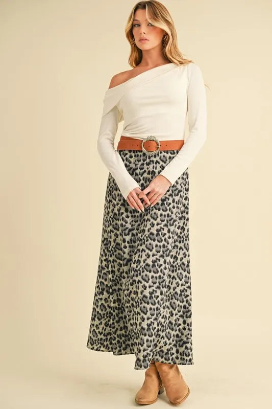 Aemi+Co Leopard Midi Skirt | Daverri Fashions