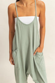 HYFVE Relaxed Fit Mineral Washed Overalls with Pockets | Daverri Fashions