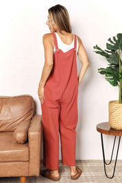 Perfee Wide Leg Overalls with Front Pockets | Daverri Fashions