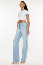 Kancan Distressed High Waist Straight Jeans | Daverri Fashions