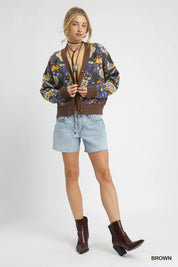Umgee Floral Knit Button-Up Cardigan | Cardigans Daverri Fashions