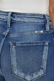 Kancan Button Fly High Rise Raw Hem Denim Shorts | Daverri Fashions