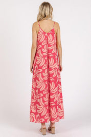Mittoshop Printed V-Neck Maxi Cami Dress with Pockets | Daverri Fashions