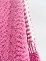 Double Take Contrast Open Front Dropped Shoulder Cardigan | Cardigans Daverri Fashions