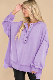 Exposed Seam Long Sleeve Sweatshirt | Sweatshirts Daverri Fashions