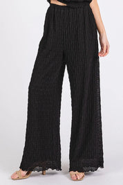 Mittoshop Textured Stretchy Crop Tank and Pants Set | Outfit Sets Daverri Fashions