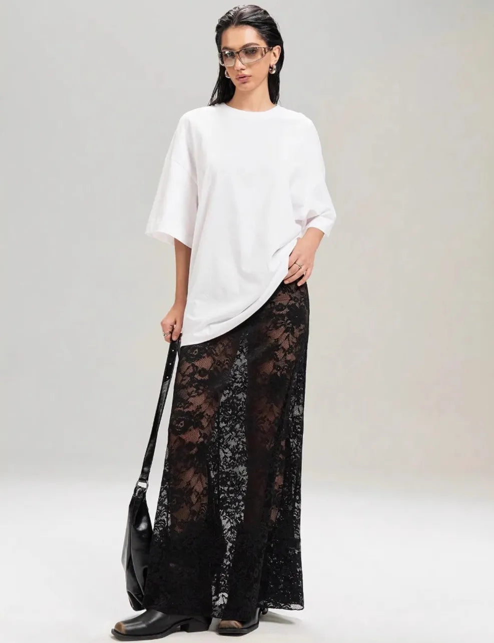 Black Lace Maxi Skirt | Skirts Daverri Fashions