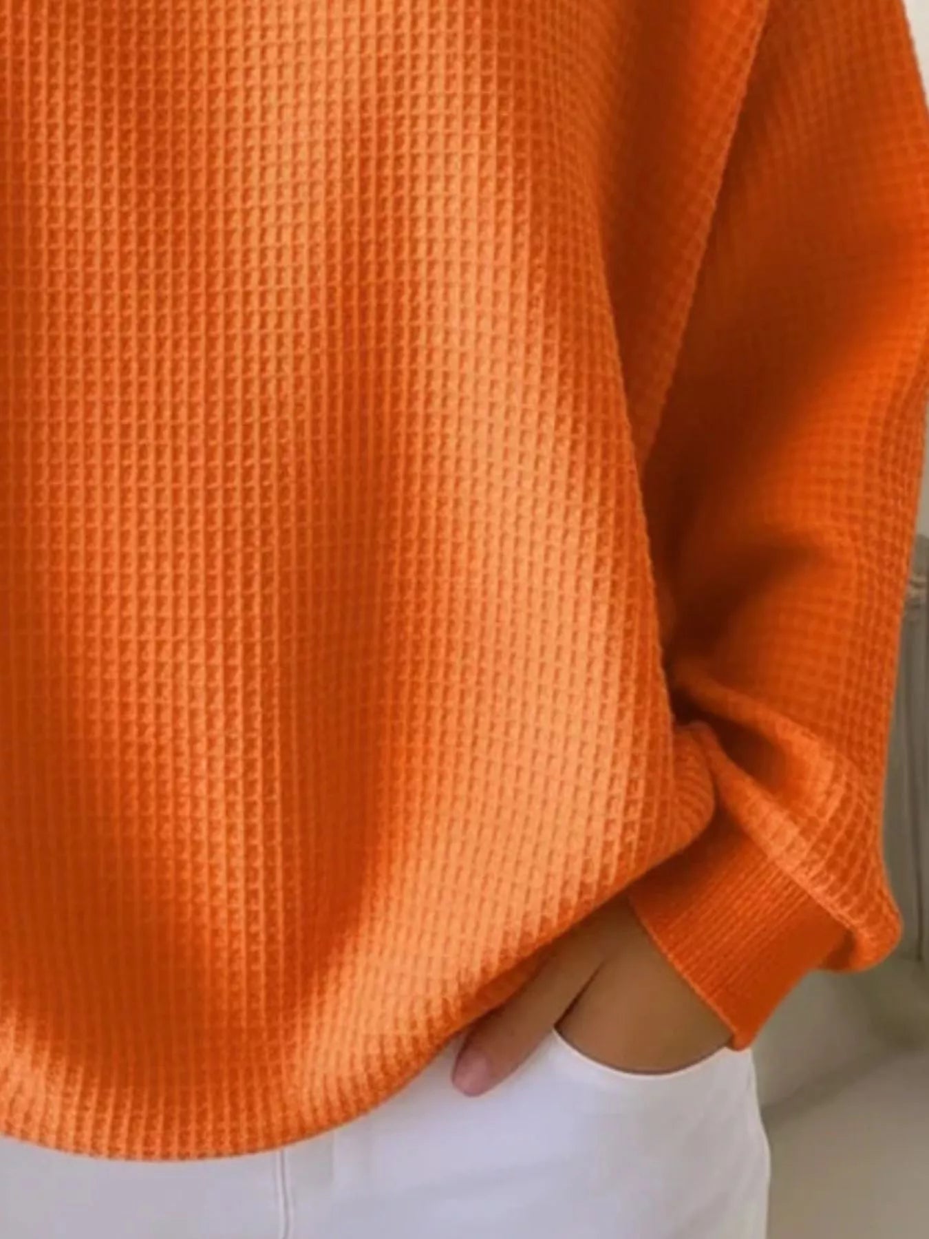 Full Size Waffle Knit Button Detail Top Plus Size | Knit Tops Daverri Fashions
