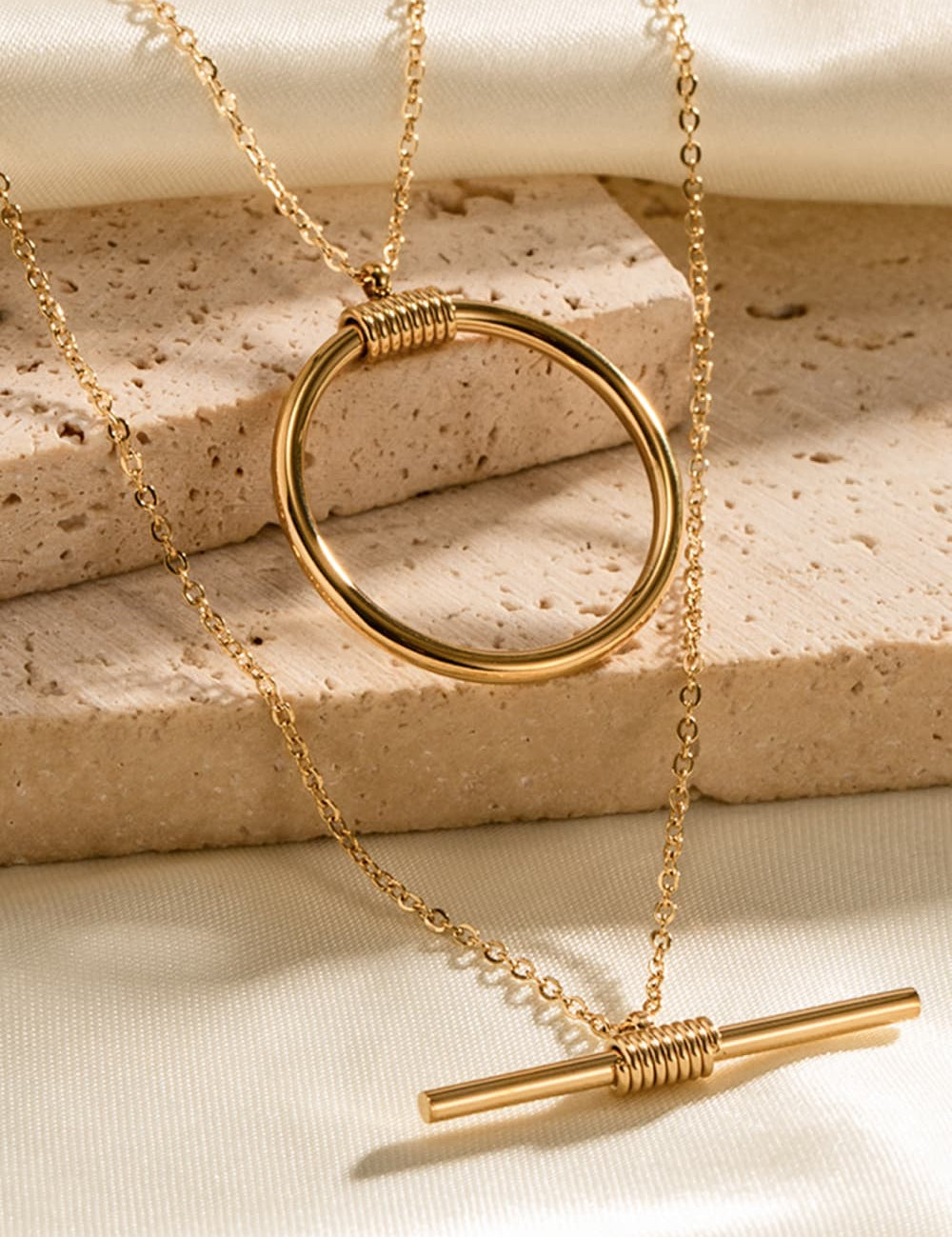 Double-Layered Stainless Steel Necklace | Necklaces Daverri Fashions