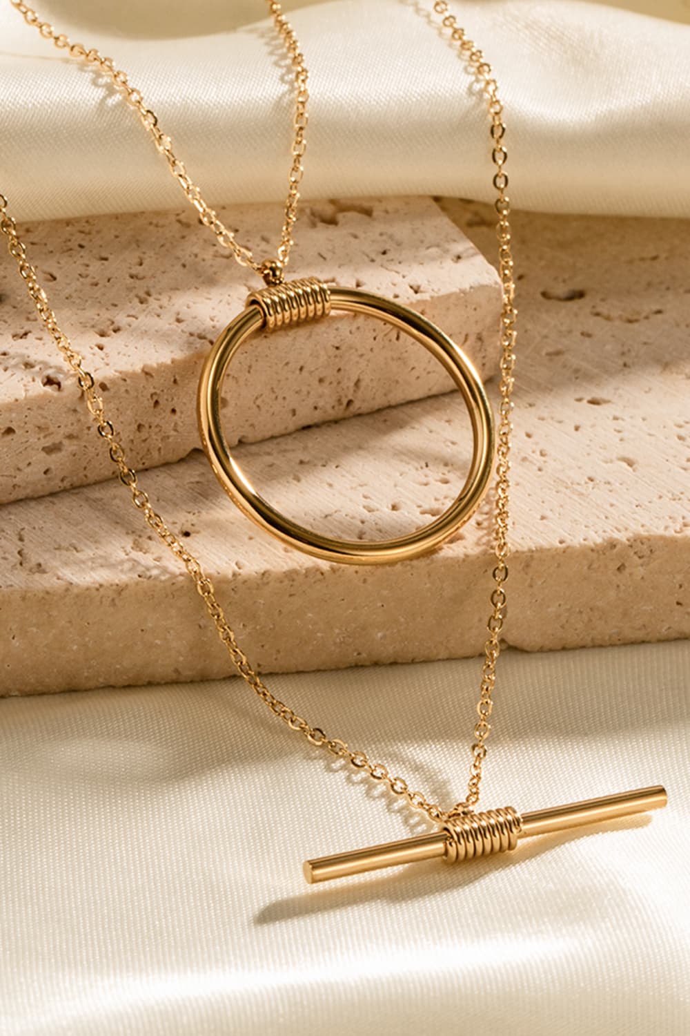 Double-Layered Stainless Steel Necklace | Necklaces Daverri Fashions