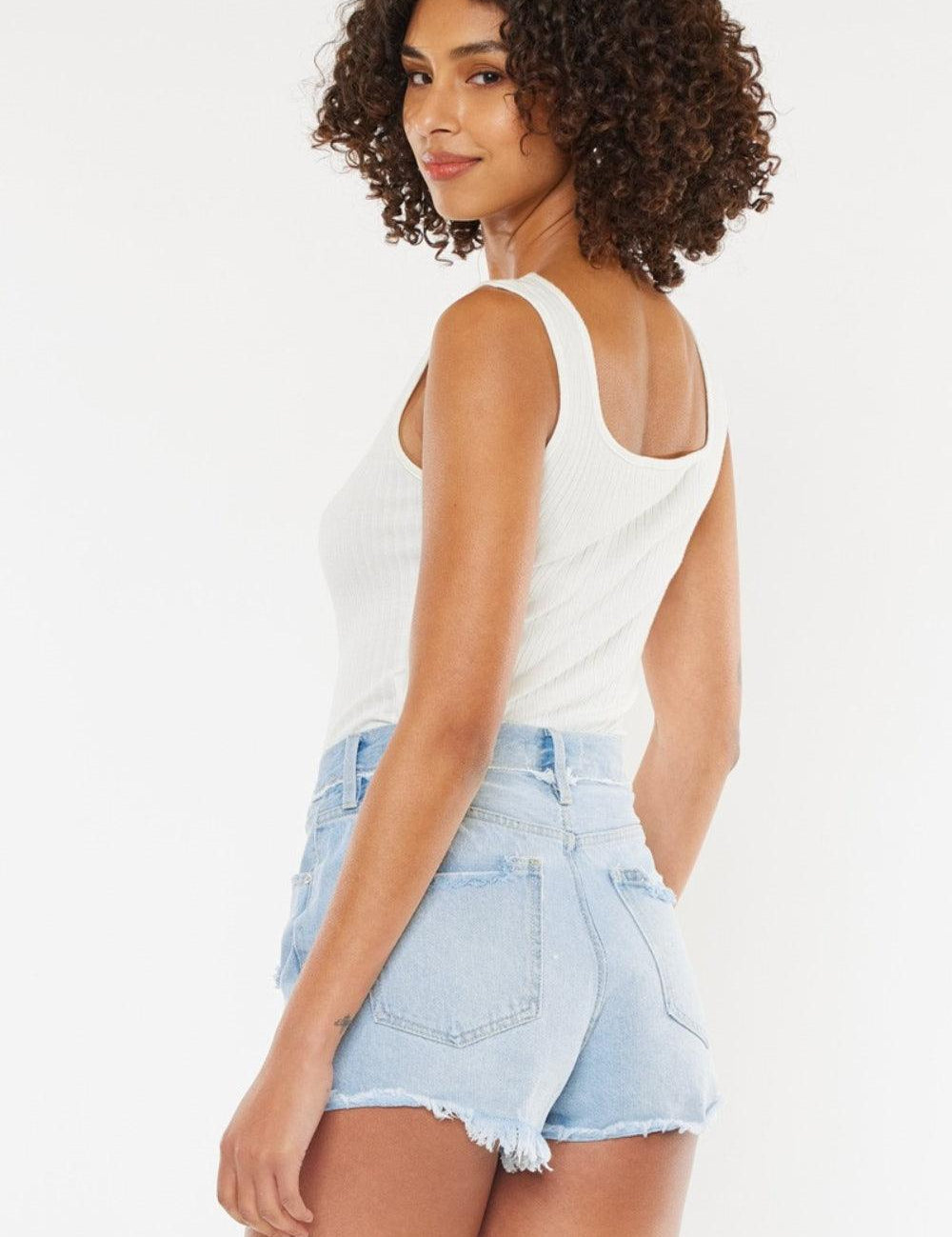 Kancan Distressed Button Fly Denim Shorts | Denim Shorts Daverri Fashions