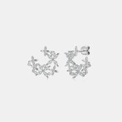 925 Sterling Silver Moissanite Lucky Clover Earrings | Sterling Silver Earrings Daverri Fashions