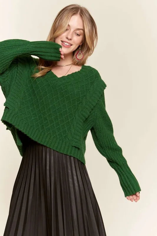 ADORA Ruffle Detail Adorable Sweater | Sweaters Daverri Fashions