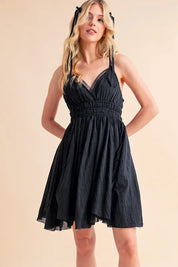 BLACK Aemi+Co Lace Detail Mini Cami Dress | Daverri Fashions