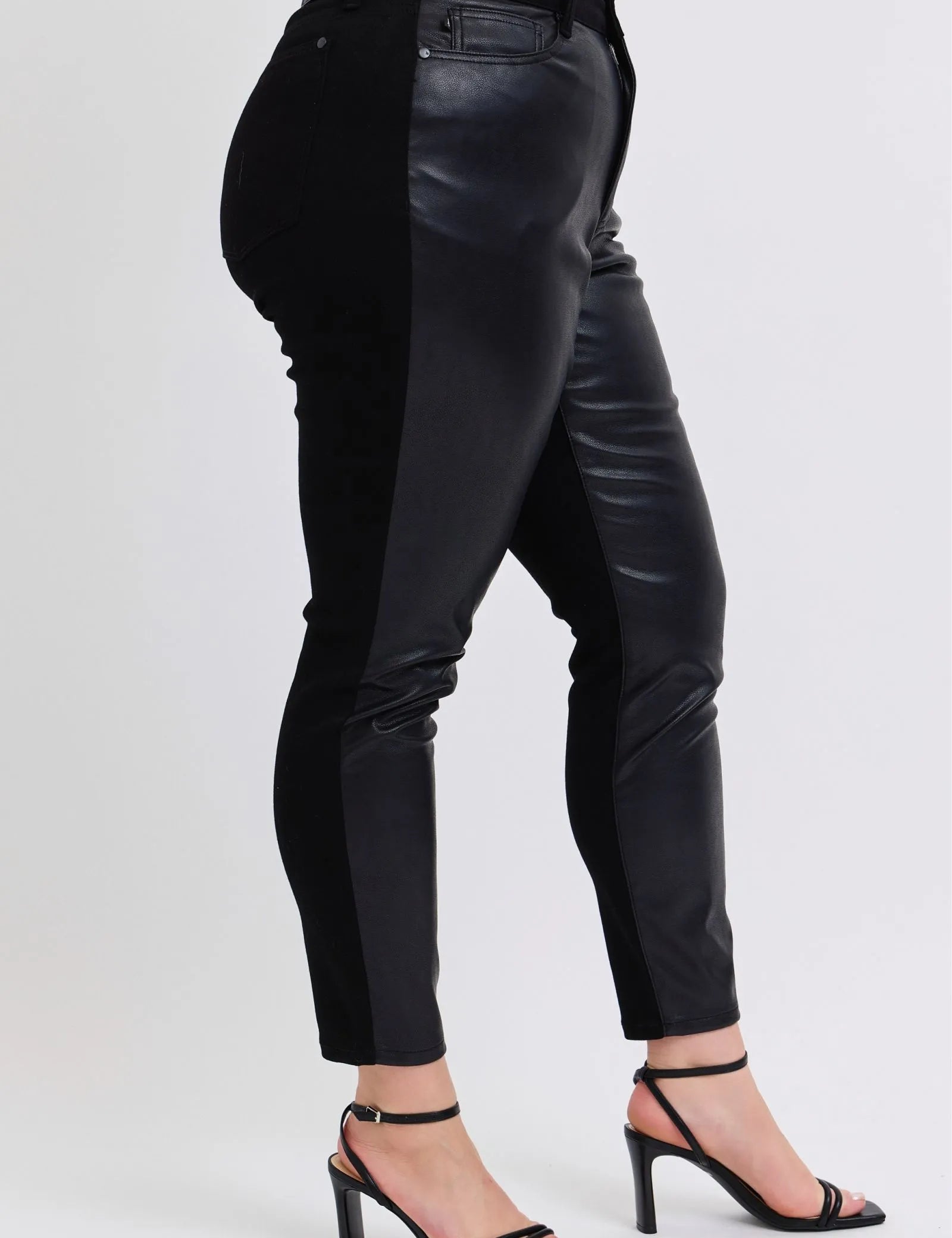 Judy Blue Plus Size HW Faux Leather Skinny Pants | Pants Daverri Fashions