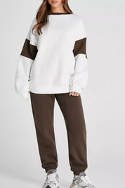 Drop Shoulder Loose Sweatshirt and Joggers Active Set | Loungewear sets Daverri Fashions
