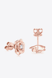 Adored Moissanite Flower 925 Sterling Silver Earrings | Silver Earrings Daverri Fashions
