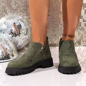 Bria Round Toe Side Zip Ankle Boots | Boots Daverri Fashions