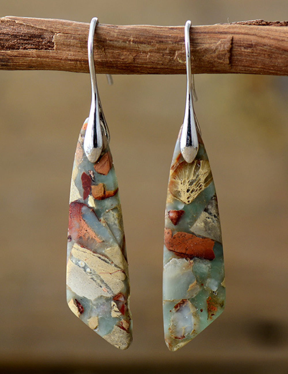Handmade Natural Stone Dangle Earrings | Earrings Daverri Fashions