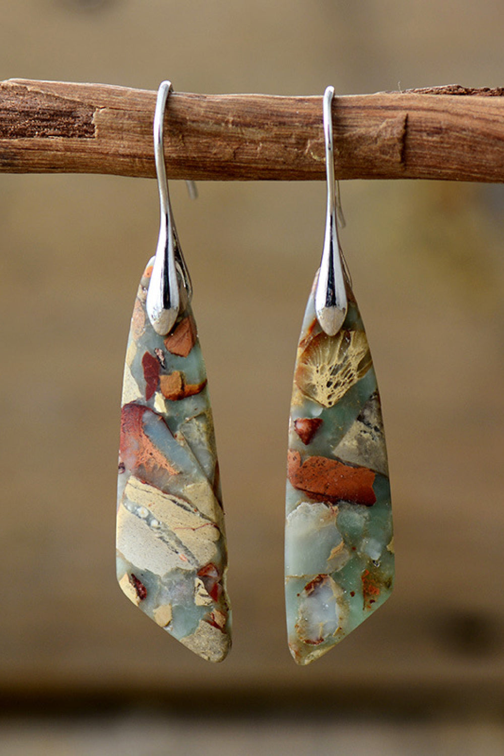 Handmade Natural Stone Dangle Earrings | Earrings Daverri Fashions