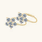 1.2 Carat 925 Sterling Silver Moissanite Flower Huggie Earrings | Sterling Silver Earrings Daverri Fashions