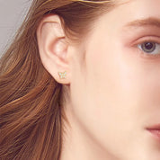 Gold One Size Moissanite 925 Sterling Silver Butterfly Stud Earrings | Sterling Silver Earrings Daverri Fashions