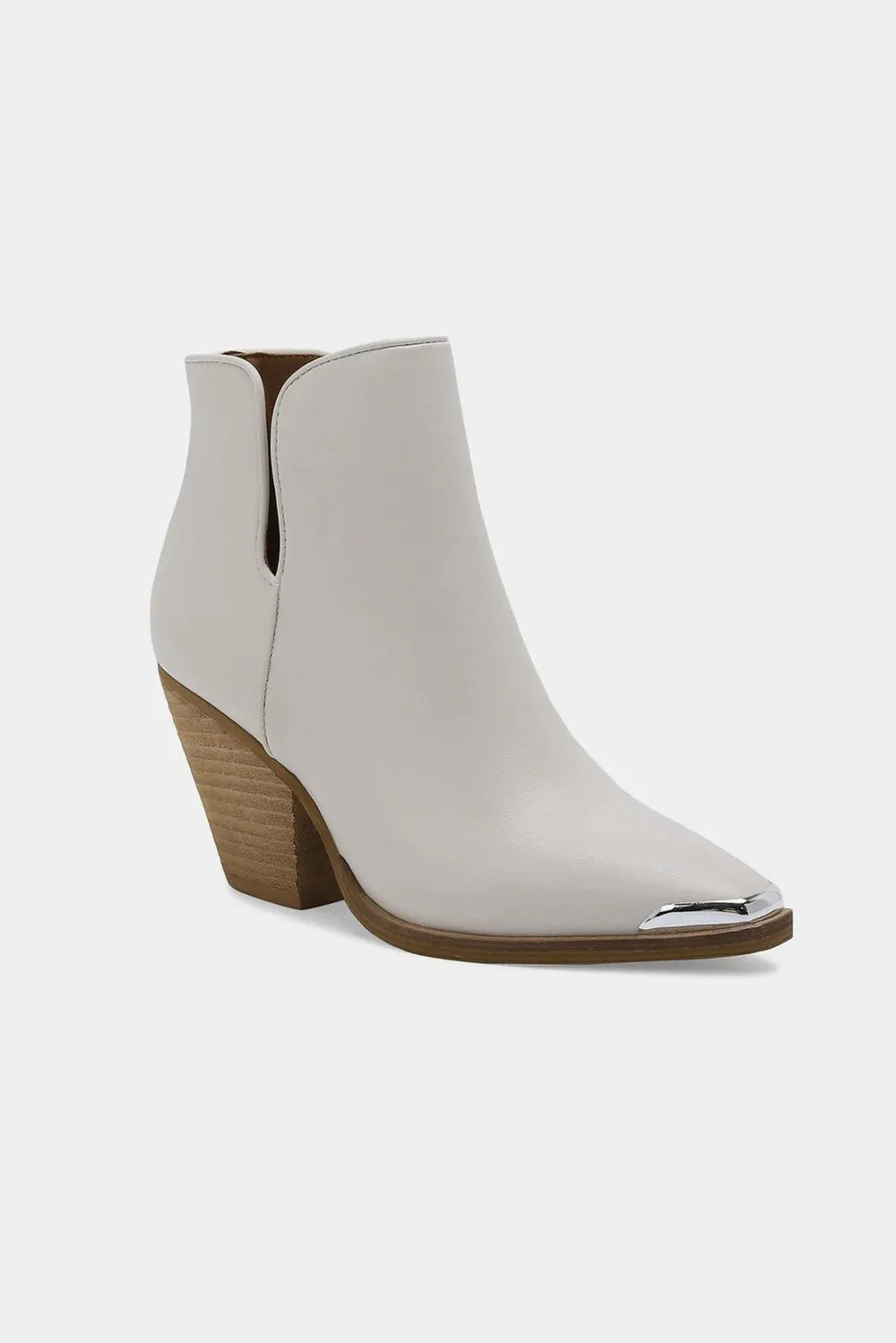Beast Fashion Pointed Metal-Tip Toe Block Heel Ankle Boots | Boots Daverri Fashions