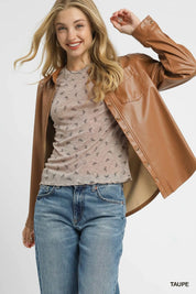 Umgee Bow Print Lightweight Knit Top | Tops Daverri Fashions