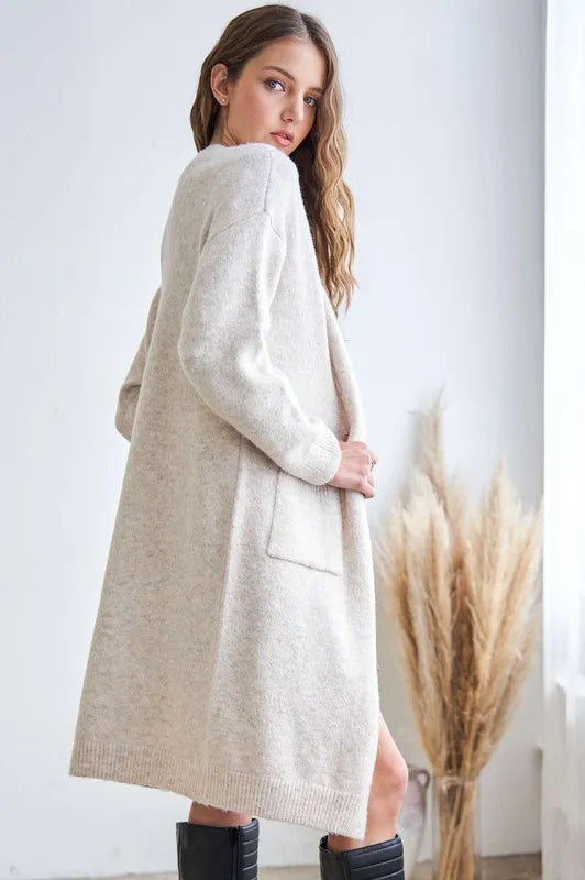 ADORA 2tone Sweater Open Cardigan | Sweaters Daverri Fashions