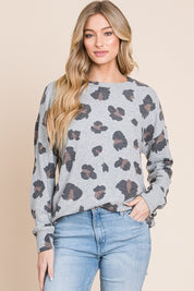 BOMBOM Leopard Drop Shoulder T-Shirt | Daverri Fashions