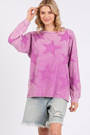 SAGE + FIG Mineral Wash Star Pattern T-Shirt | T-Shirts Daverri Fashions