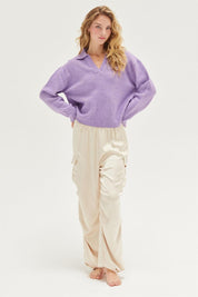 Satin Drawstring Hem Cargo Pants | Cargo Pants Daverri Fashions
