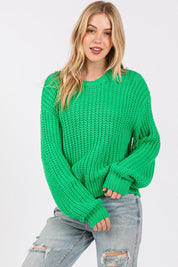 SAGE + FIG Round Neck Drop Shoulder Sweater | Sweaters Daverri Fashions