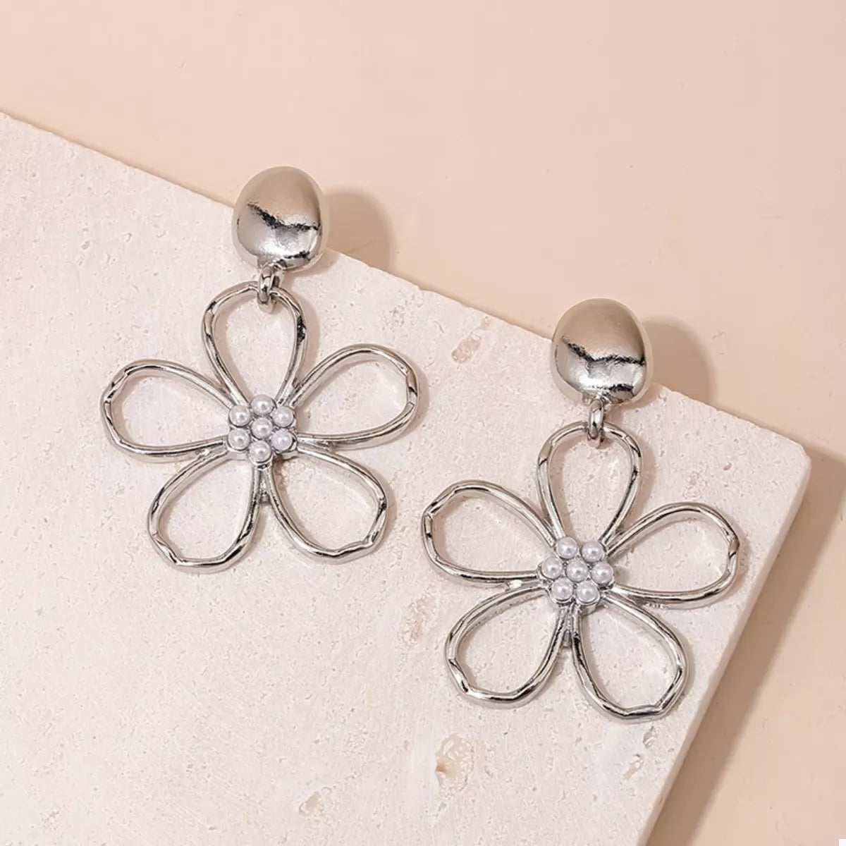 Alloy Flower Drop Earrings | Earrings Daverri Fashions