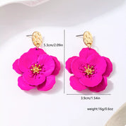 Floral Statement Drop Earrings with Gold Accent | Earrings Daverri Fashions