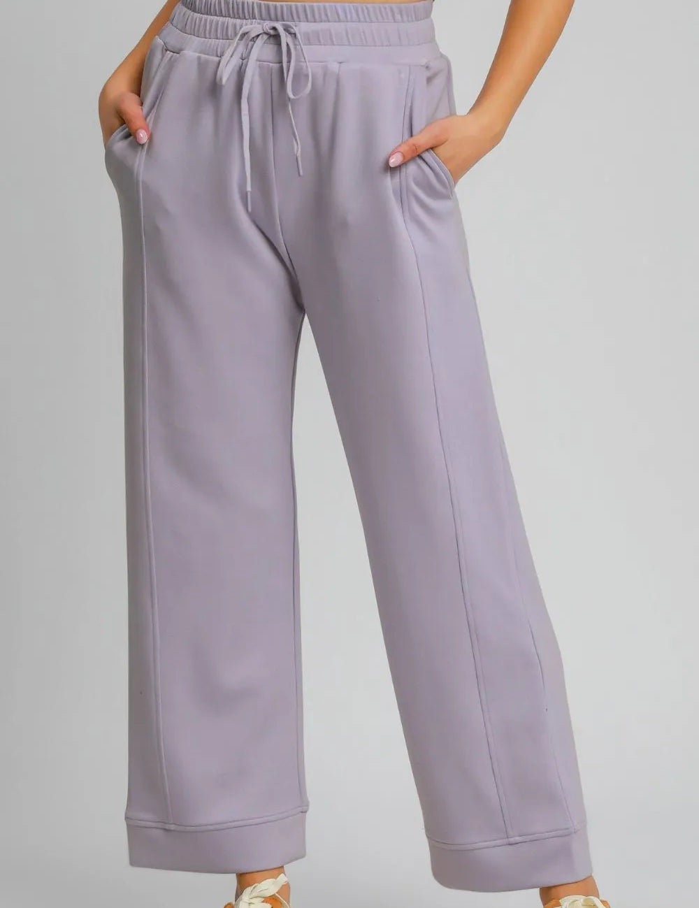 LAVENDER Umgee Drawstring Elastic Waist Wide Leg Pants | Lounge Pants Daverri Fashions