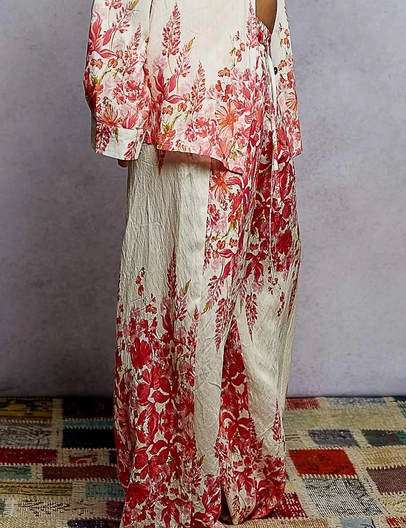 POL Floral Printed Woven Wide Leg Drawstring Pants | Pants Daverri Fashions