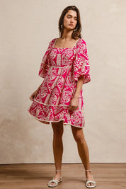 BiBi Aztec Woven Printed Contrast Binding Dress | Mini Dresses Daverri Fashions