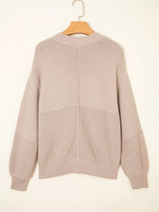 Texture Knitted Dropped Shoulder Sweater | Sweaters Daverri Fashions
