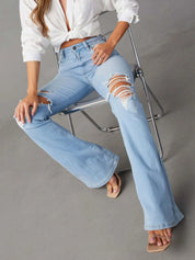 Distressed Jeans with Pockets | Jeans Daverri Fashions
