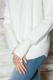Half Zip Long Sleeve Knit Top | Knit Tops Daverri Fashions