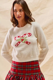 SO ME Christmas Candy Cone Cropped Sweater | Sweaters Daverri Fashions